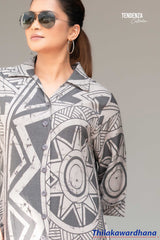 Tendenza Button Down Tiered Maxi Dress