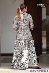 Tendenza Button Down Tiered Maxi Dress