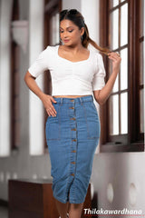Akasi High Waist Denim Skirt