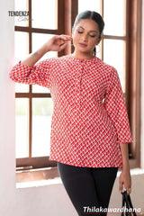 Tendenza Chinese Collar Printed Top