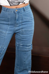 High Waist Pocket Detailed Jean