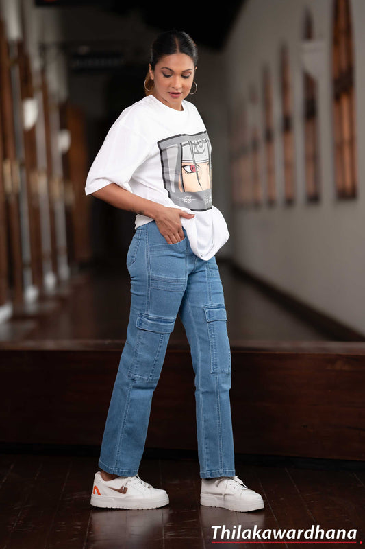 High Waist Pocket Detailed Jean