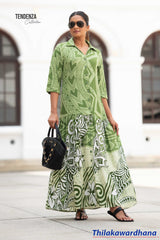 Tendenza Button Down Tiered Maxi Dress