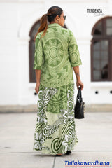 Tendenza Button Down Tiered Maxi Dress