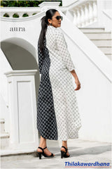 Aura Monochrome Charm Printed Maxi Dress