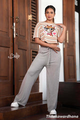 Akasi High Waist Ribbed Pant - Free Size