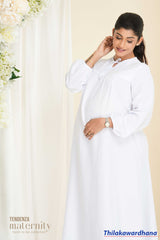 Tendenza Drop Shoulder Peplum Maternity Dress