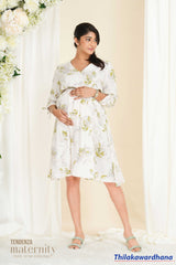 Tendenza Floral Printed Blush Maternity Dress