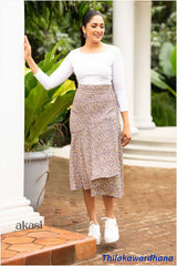 Aura Hem Detailed Printed Skirt