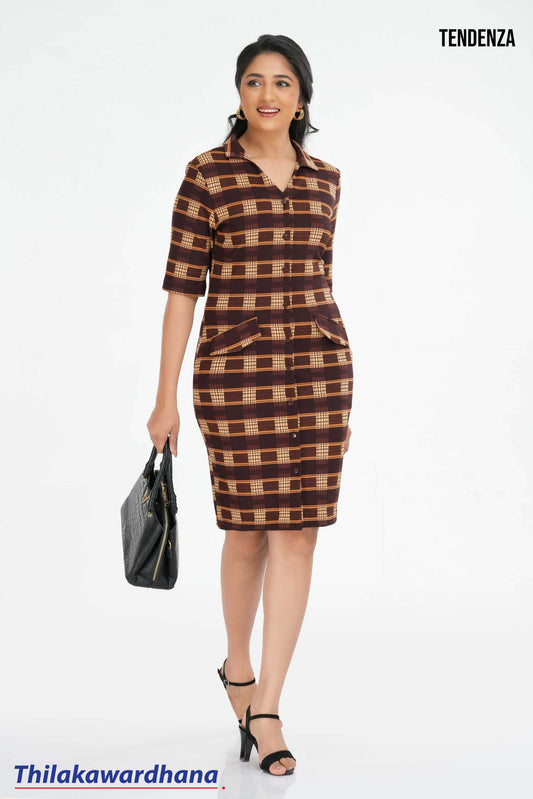 Tendenza Button Down Detailed Bodycon Dress