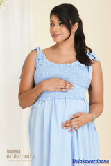 Tendenza Sienna Smocked Midi Maternity Dress