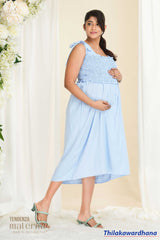 Tendenza Sienna Smocked Midi Maternity Dress