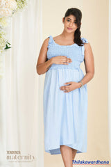 Tendenza Sienna Smocked Midi Maternity Dress