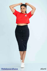 Akasi High Waist Chino Skirt