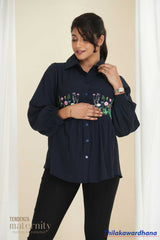 Tendenza Maternity Drop Shoulder Peplum Top