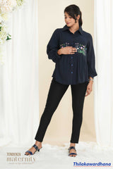 Tendenza Maternity Drop Shoulder Peplum Top