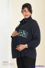 Tendenza Maternity Drop Shoulder Peplum Top