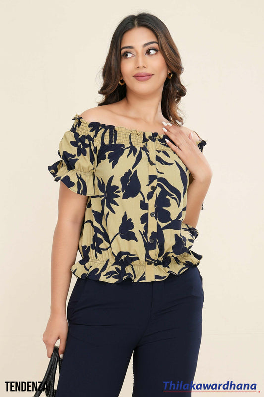 Tendenza Off Shoulder Smocked Top
