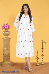 Aura Cutlon Embroidered Elegance Dress