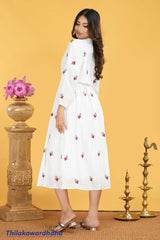 Aura Cutlon Embroidered Elegance Dress