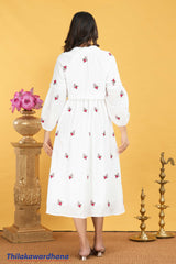 Aura Cutlon Embroidered Elegance Dress