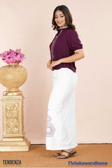 Tendenza Ruffle Neck Button Down Top