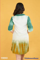 Tendenza Chic Green Ombre Shirt Dress