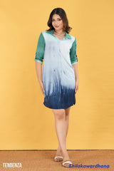 Tendenza Navy Fade Shirt Dress
