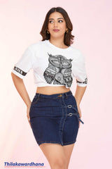 Akasi Buckle Detailed Denim Skort