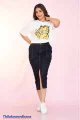 Akasi High Waist Denim Skirt