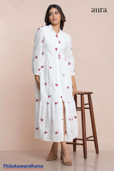 Aura Charming Embroidered White Dress