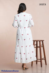 Aura Charming Embroidered White Dress