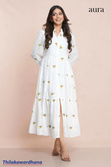 Aura Charming Embroidered White Dress
