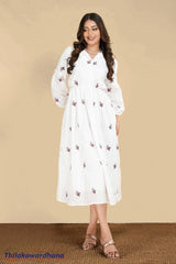 Aura Cutlon Embroidered Elegance Dress