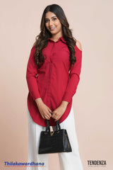 Tendenza Long Sleeve Cut Out Detailed Top