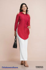 Tendenza Long Sleeve Cut Out Detailed Top