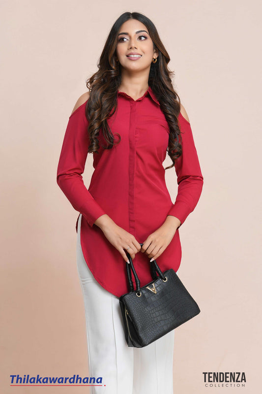 Tendenza Long Sleeve Cut Out Detailed Top