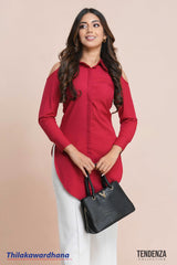 Tendenza Long Sleeve Cut Out Detailed Top