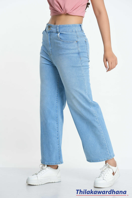 Light Washed Straight Cut Jean