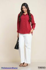 Tendenza Versatile Red Buttoned Shirt