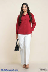 Tendenza Versatile Red Buttoned Shirt