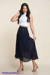Buttoned Bliss Midi Skirt