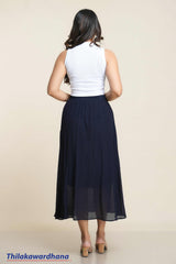 Buttoned Bliss Midi Skirt