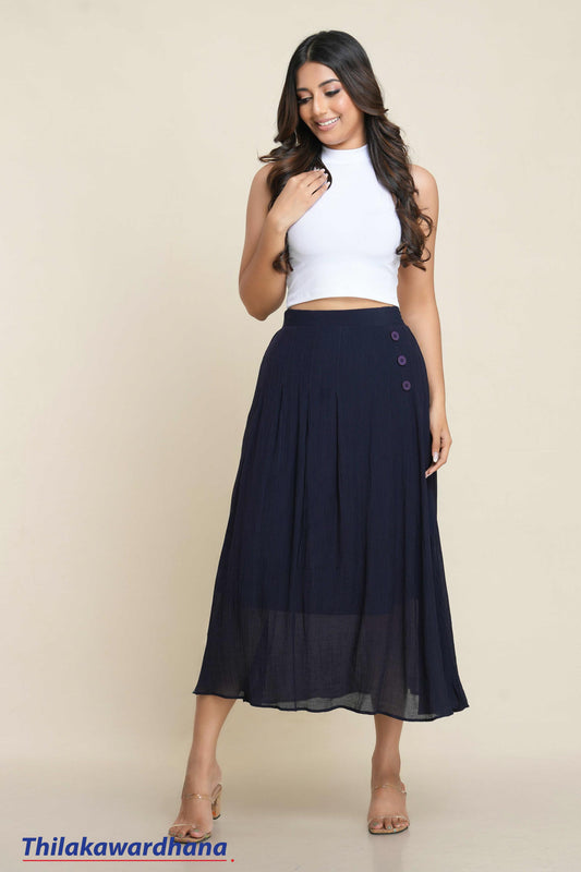 Buttoned Bliss Midi Skirt