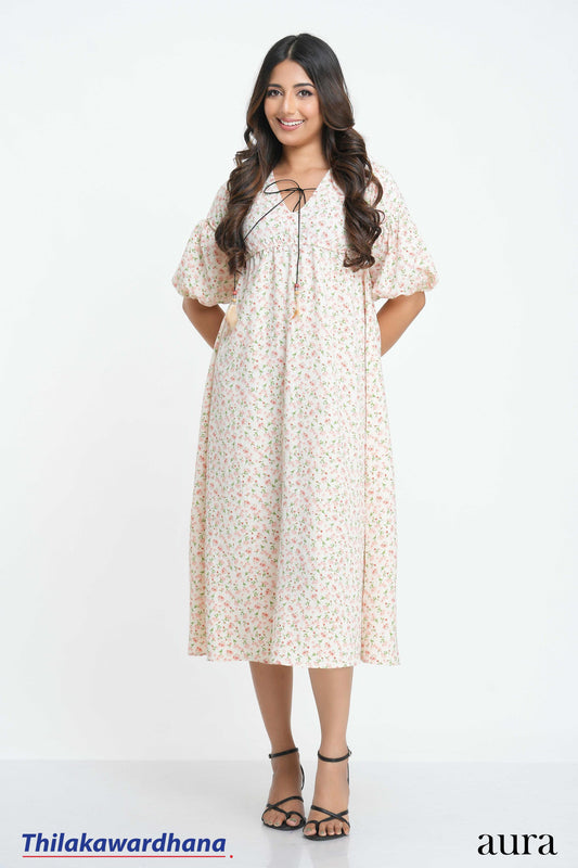 Aura Delicate Puff Sleeve Dress
