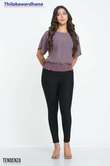 Tendenza Batwing Sleeve Smocked Top