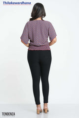 Tendenza Batwing Sleeve Smocked Top