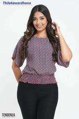 Tendenza Batwing Sleeve Smocked Top