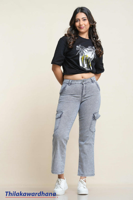 Classic Grey Relaxed Fit Cargo Jean