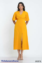Aura Flared Sleeve Elegance Maxi Dress